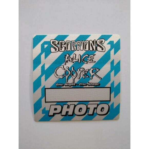 Alice Cooper Scorpions Backstage Pass Original 1996 Hard Rock Music Blue Stripes - Picture 3 of 4